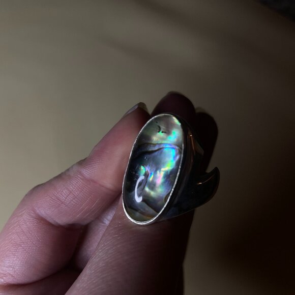 Abalone Stone Unisex Ring - Size 11.5 - Picture 3 of 7